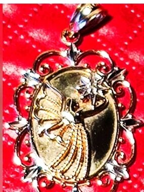 10K Yellow/White Gold Michael Anthony Guardian Angel Pendant ONLY approx.1 1/8"L